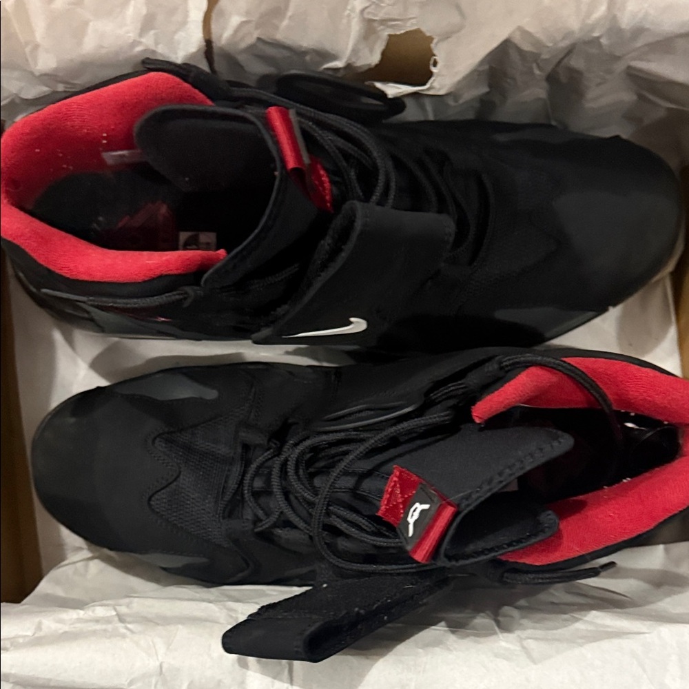 Nike Black and Red High-Top Sneakers